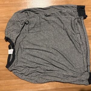 Saks Fifth Avenue Black and White Striped Knit Top